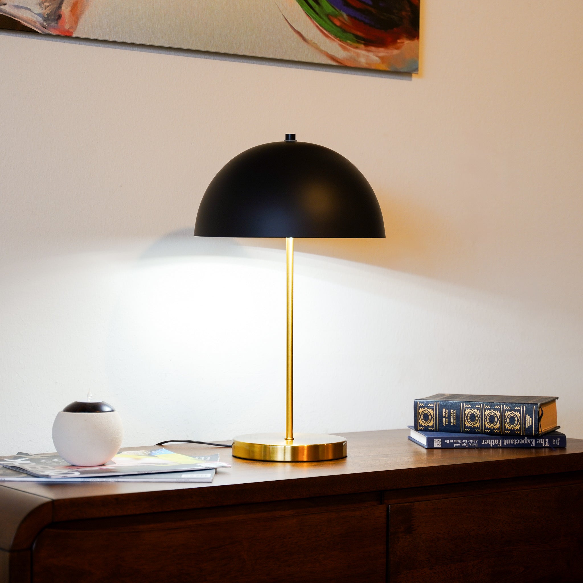 Melody Table Lamp - Black outer - White inner