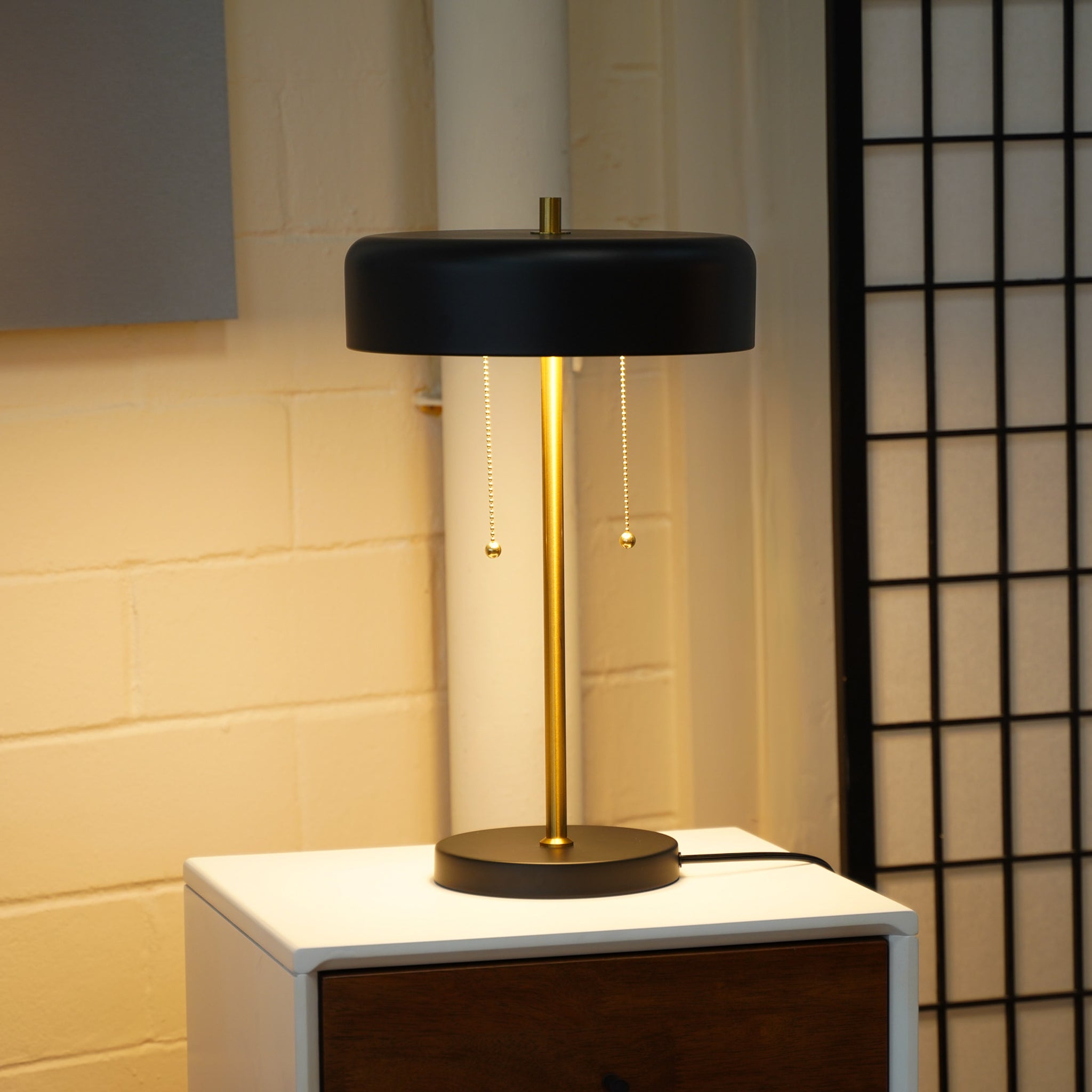 Mosaic Table Lamp - Black outer - White inner