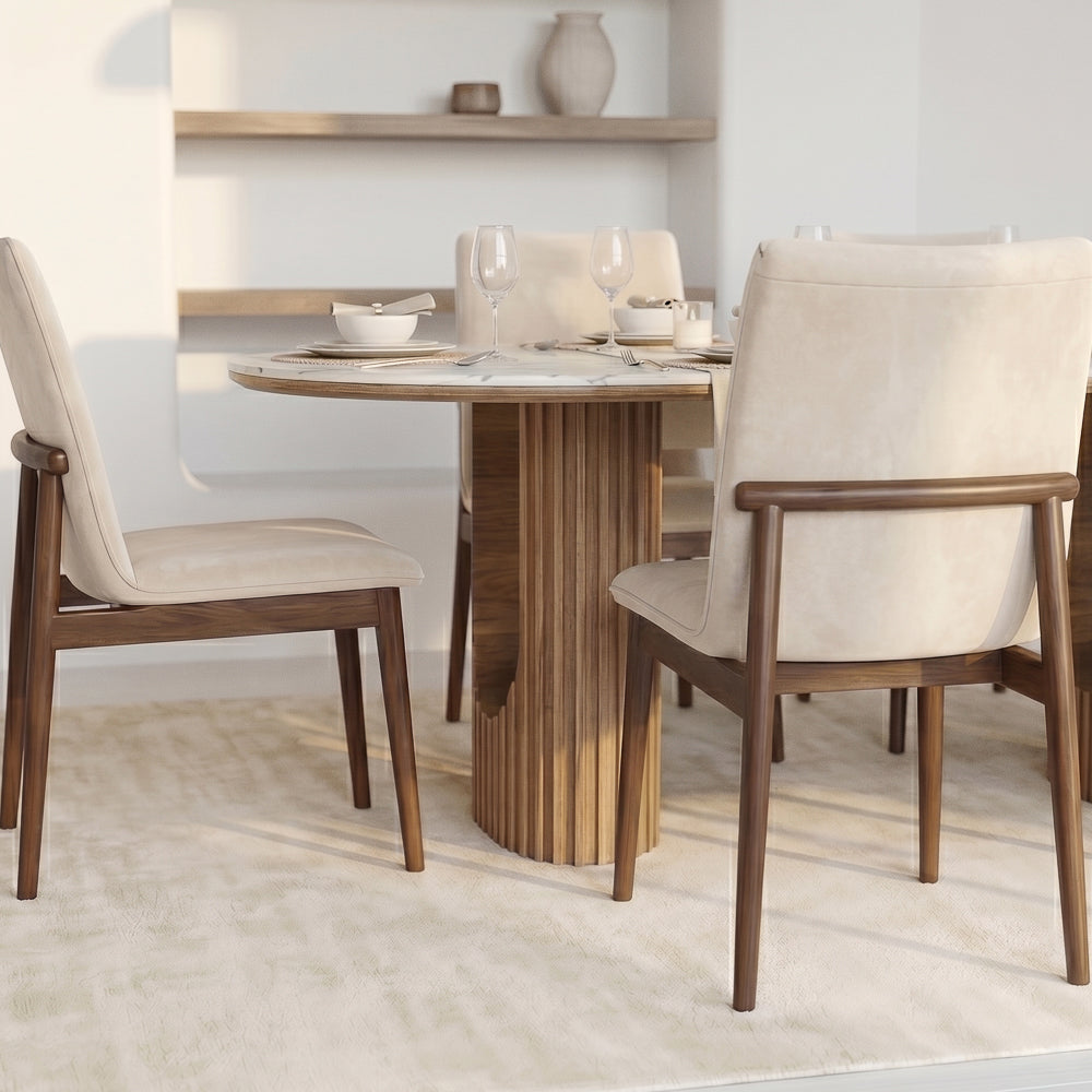 Moss Beige Velvet Dining Chairs | Mid-Century Side Chairs | MidinMod