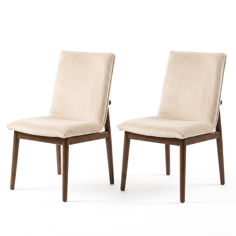 Moss Beige Velvet Dining Chairs | Mid-Century Side Chairs | MidinMod