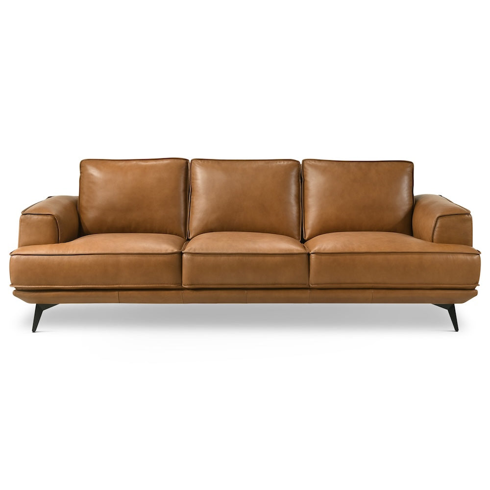 Nash Tan Leather Sofa - MidinMod