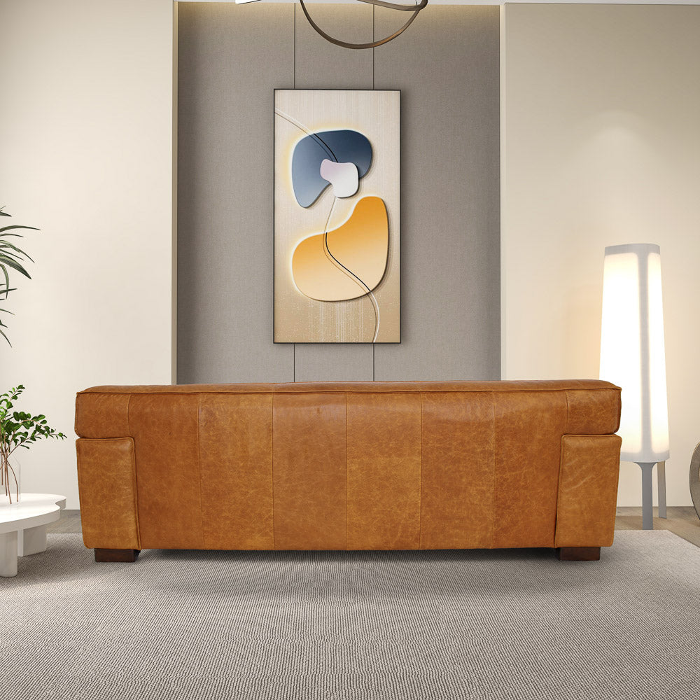 Newbury Waxy Cognac Leather Sofa - MidinMod