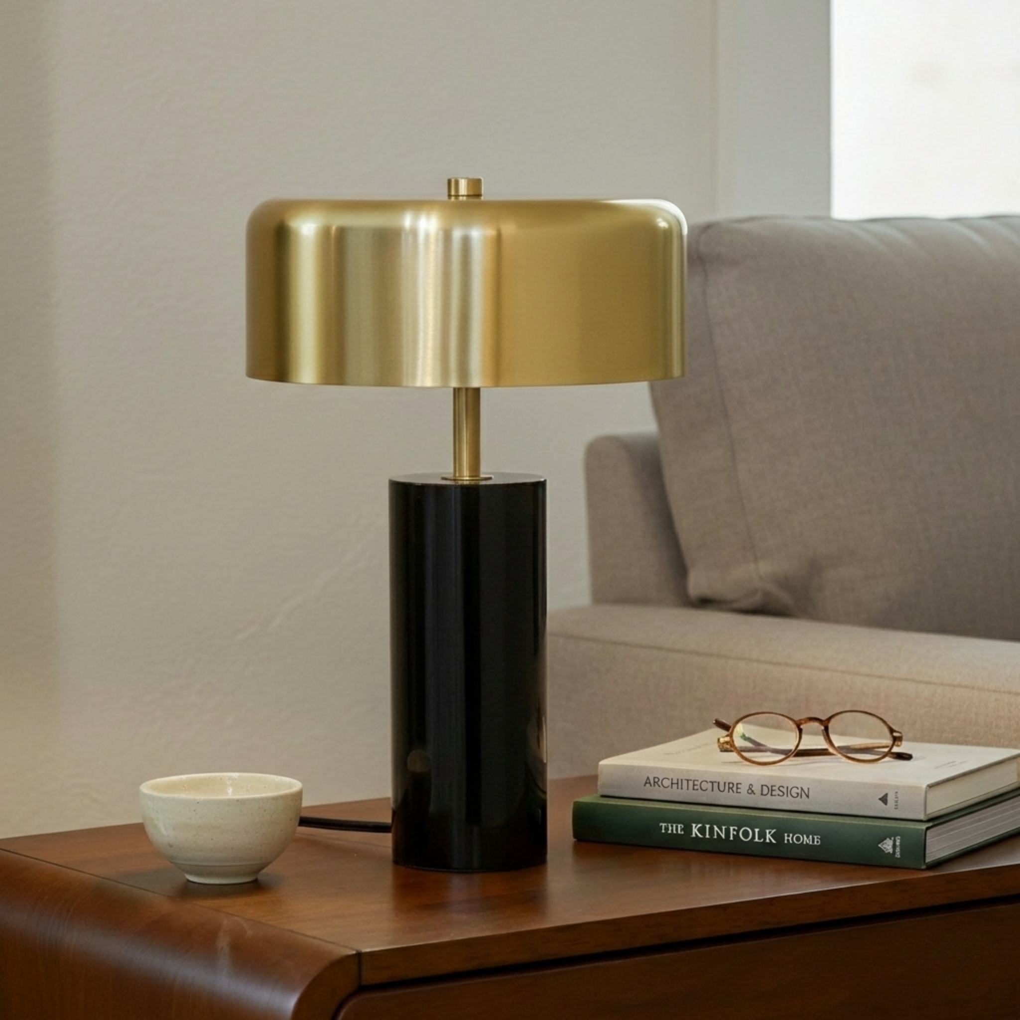 Nexus Modern Gold & White Table Lamp | MidinMod