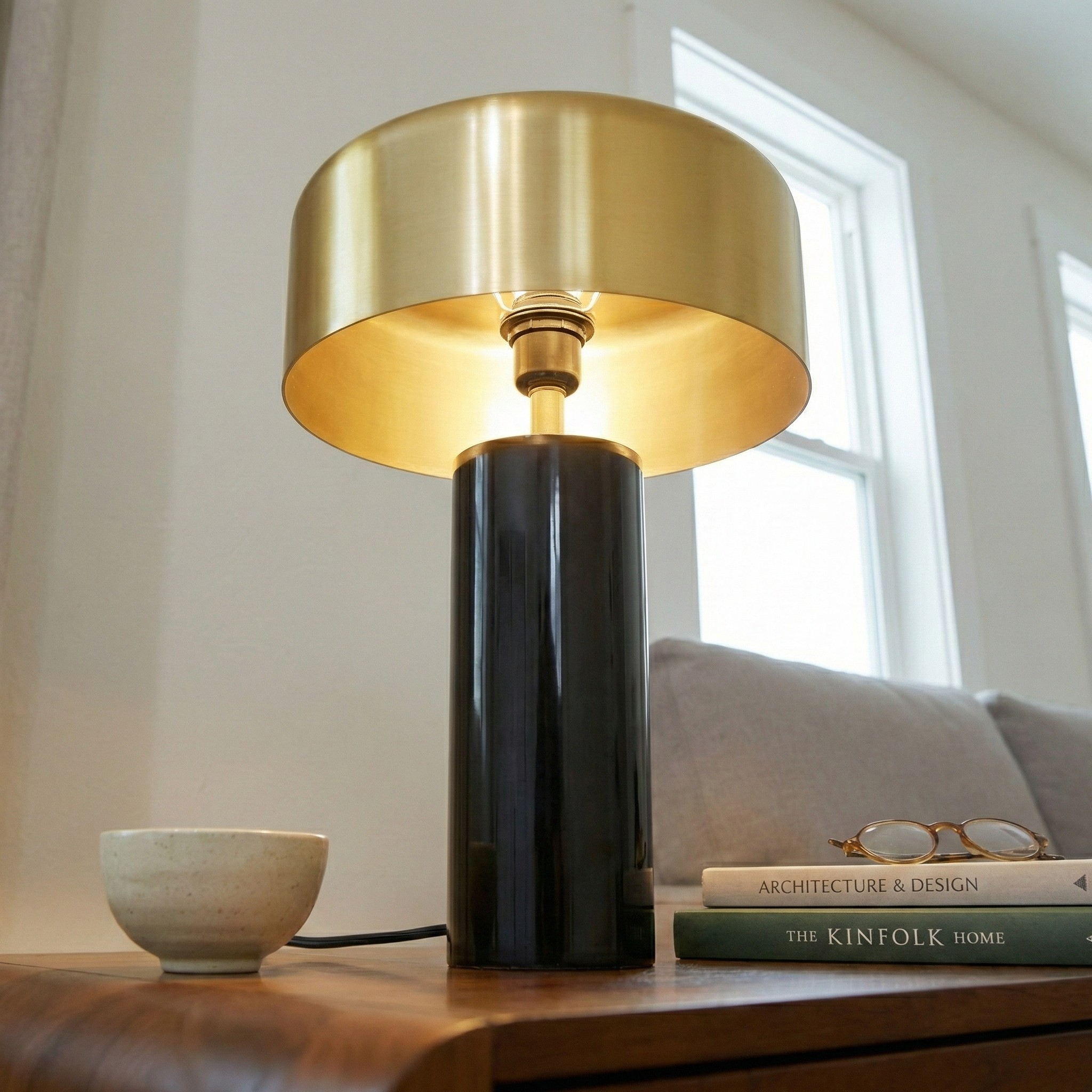 Nexus Modern Gold & White Table Lamp | MidinMod