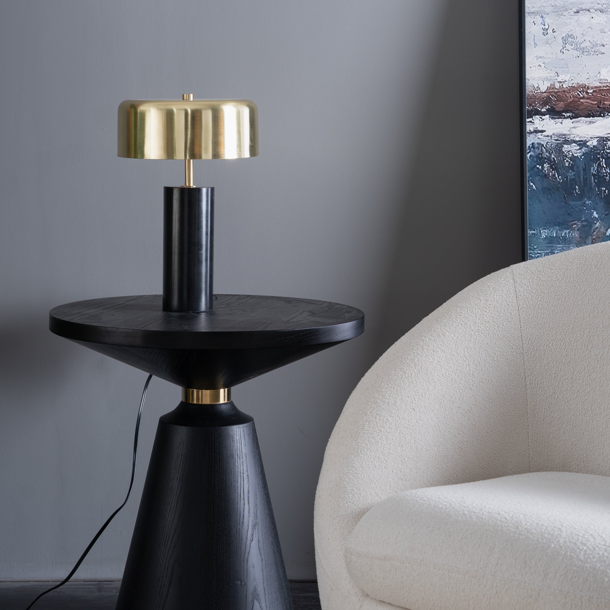 Nexus Table Lamp - Gold outer - White inner