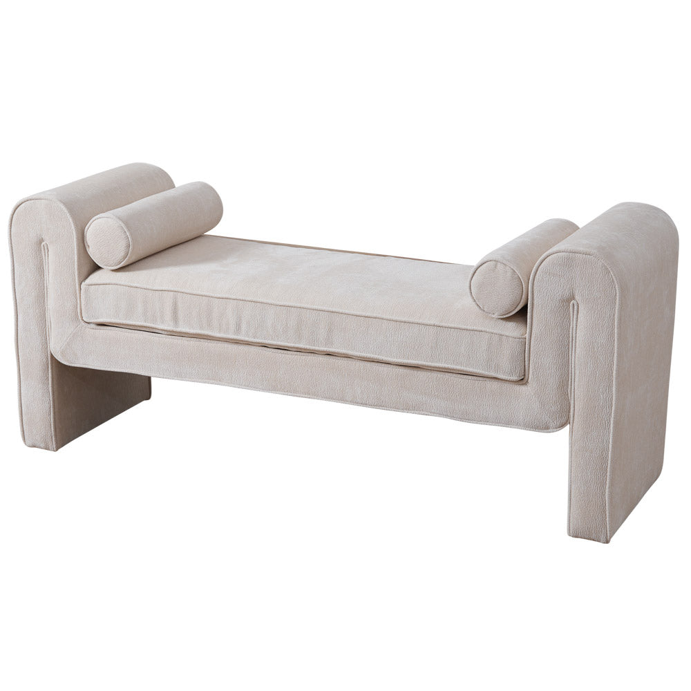 Northbrook Cream Chenille Bench