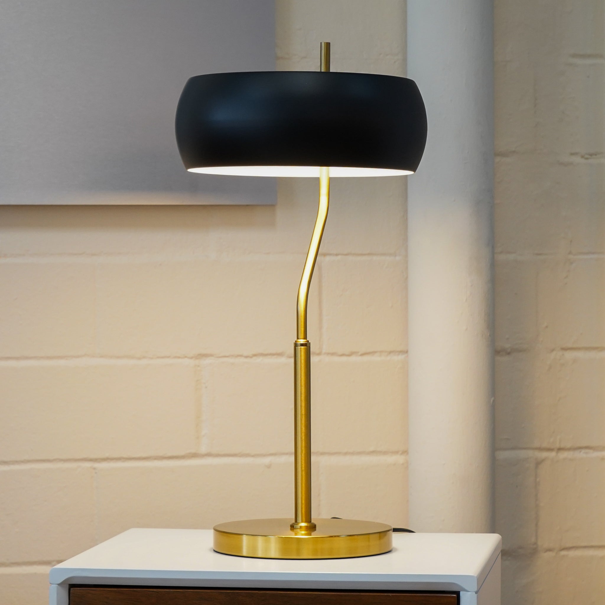 Obscura Table Lamp - Black Outer - White Inner