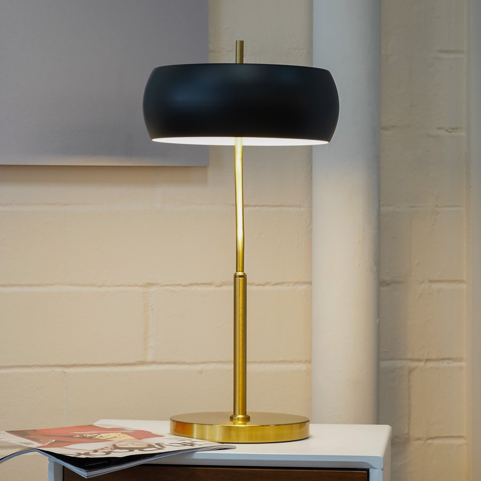 Obscura Table Lamp - Black Outer - White Inner