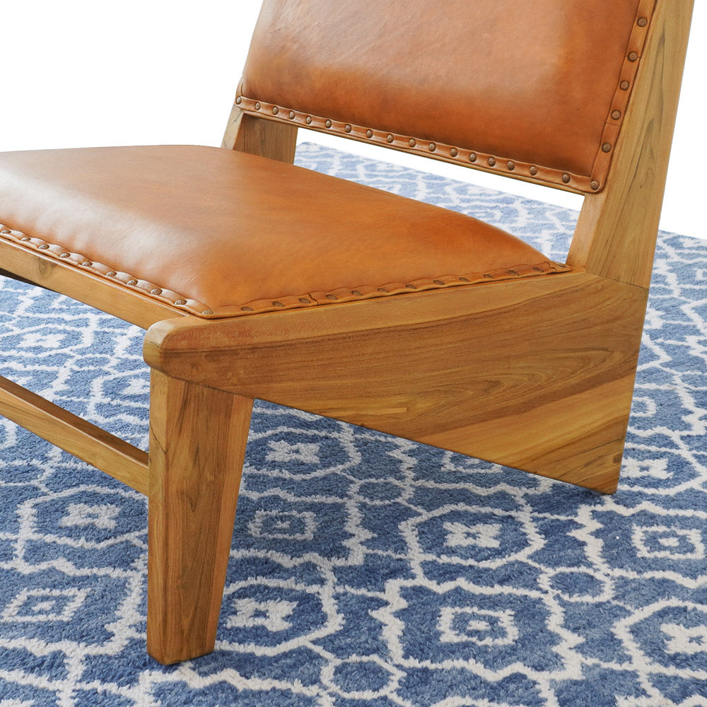 Olney Tan Leather Lounge Chair - MidinMod