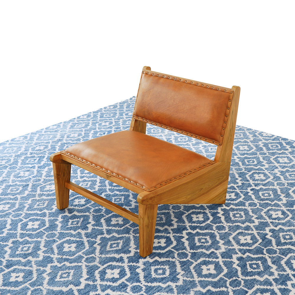 Olney Tan Leather Lounge Chair - MidinMod