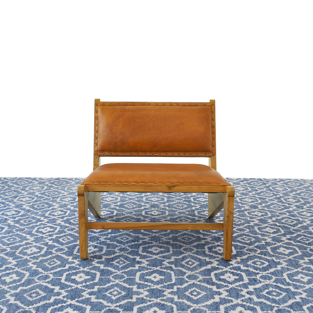 Olney Tan Leather Lounge Chair - MidinMod