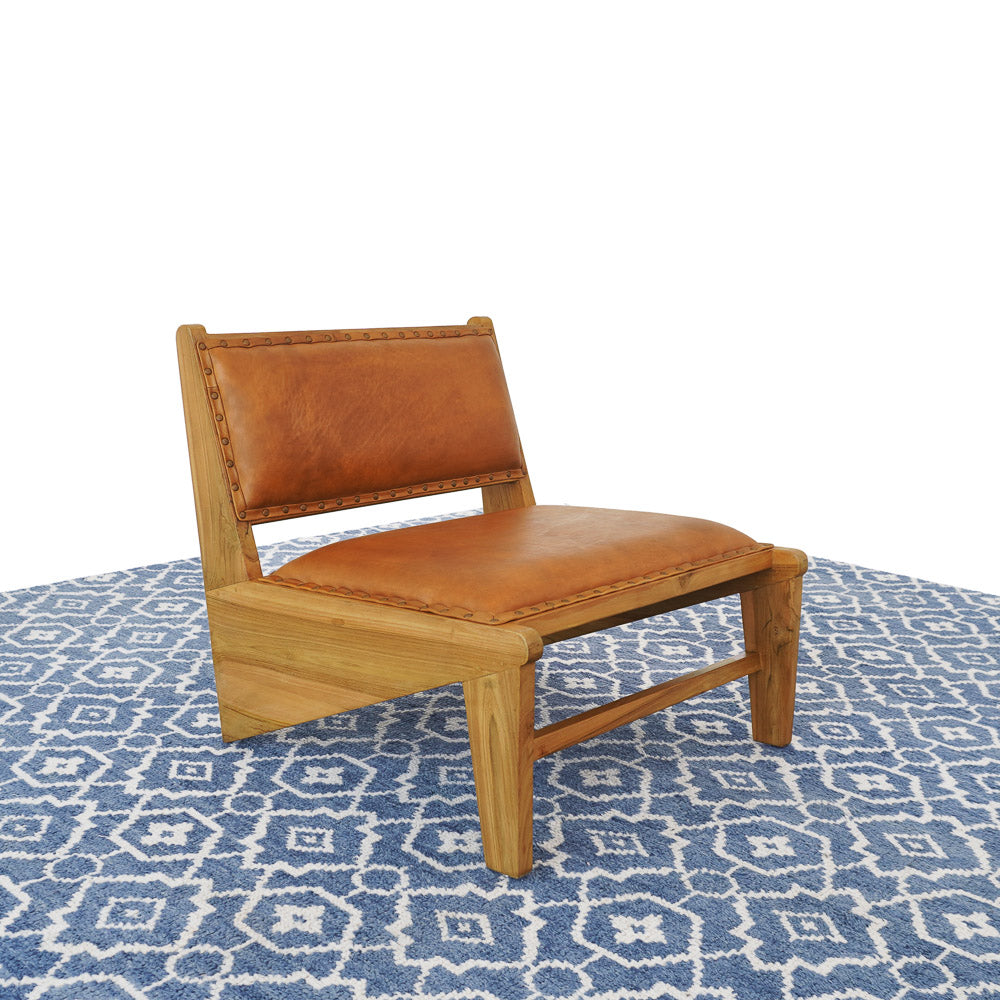 Olney Tan Leather Lounge Chair - MidinMod