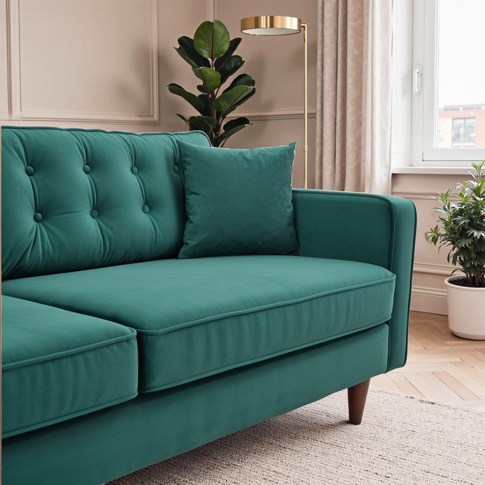 Oregon Mid-Century Modern Green Velvet Sofa - MidinMod