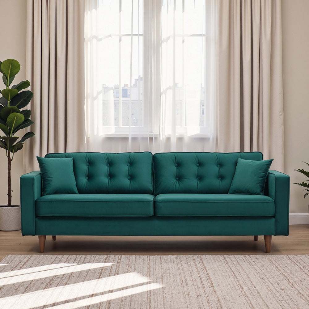Oregon Mid-Century Modern Green Velvet Sofa - MidinMod