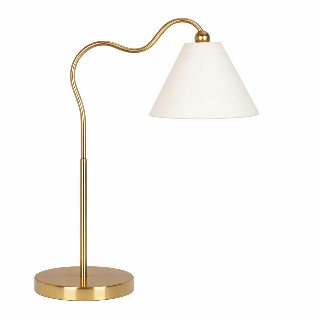 Ornate Brass Ring Base Table Lamp