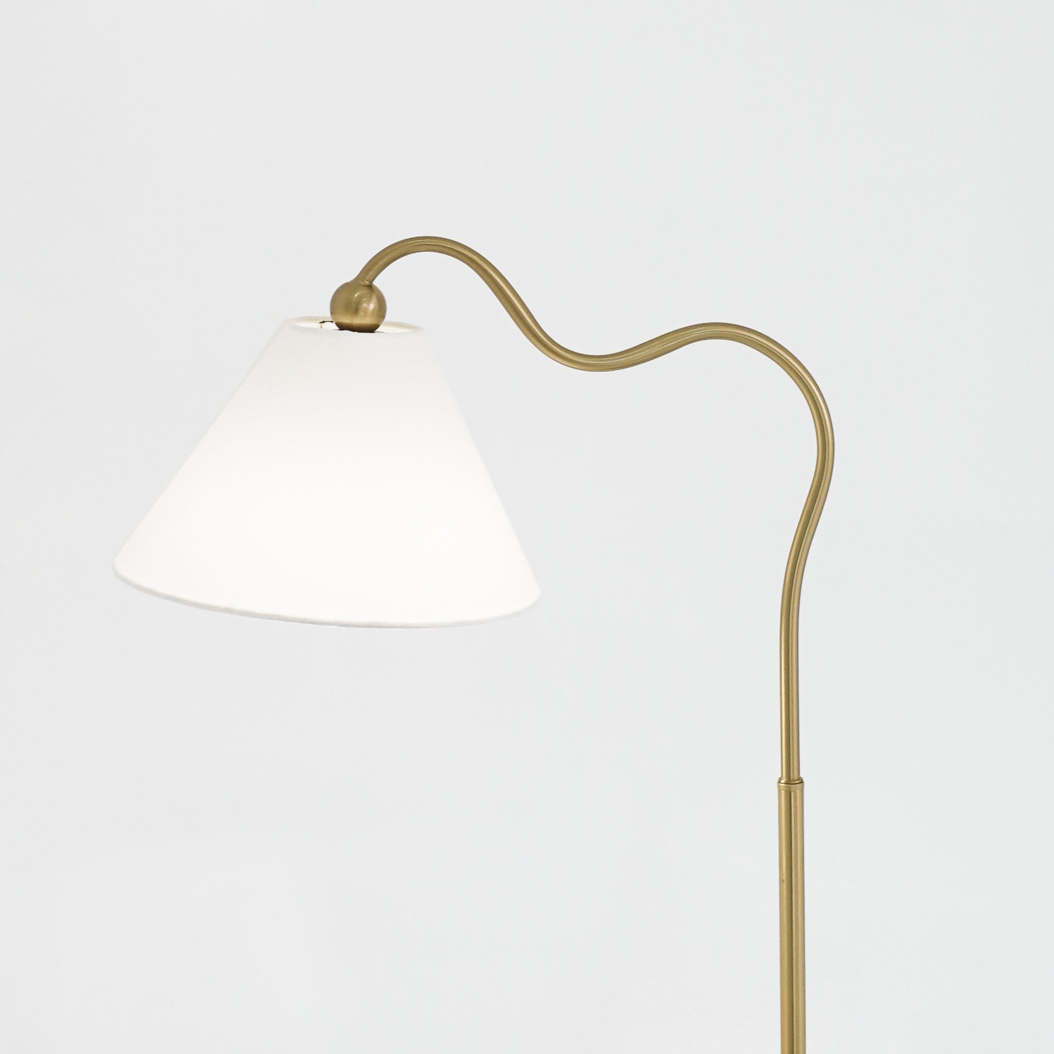 Ornate Brass Ring Base Table Lamp with Triangle White Drum Shade