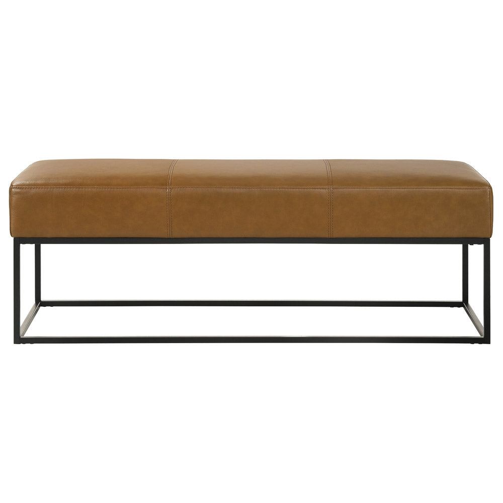 Palacios Tan Leather Bench
