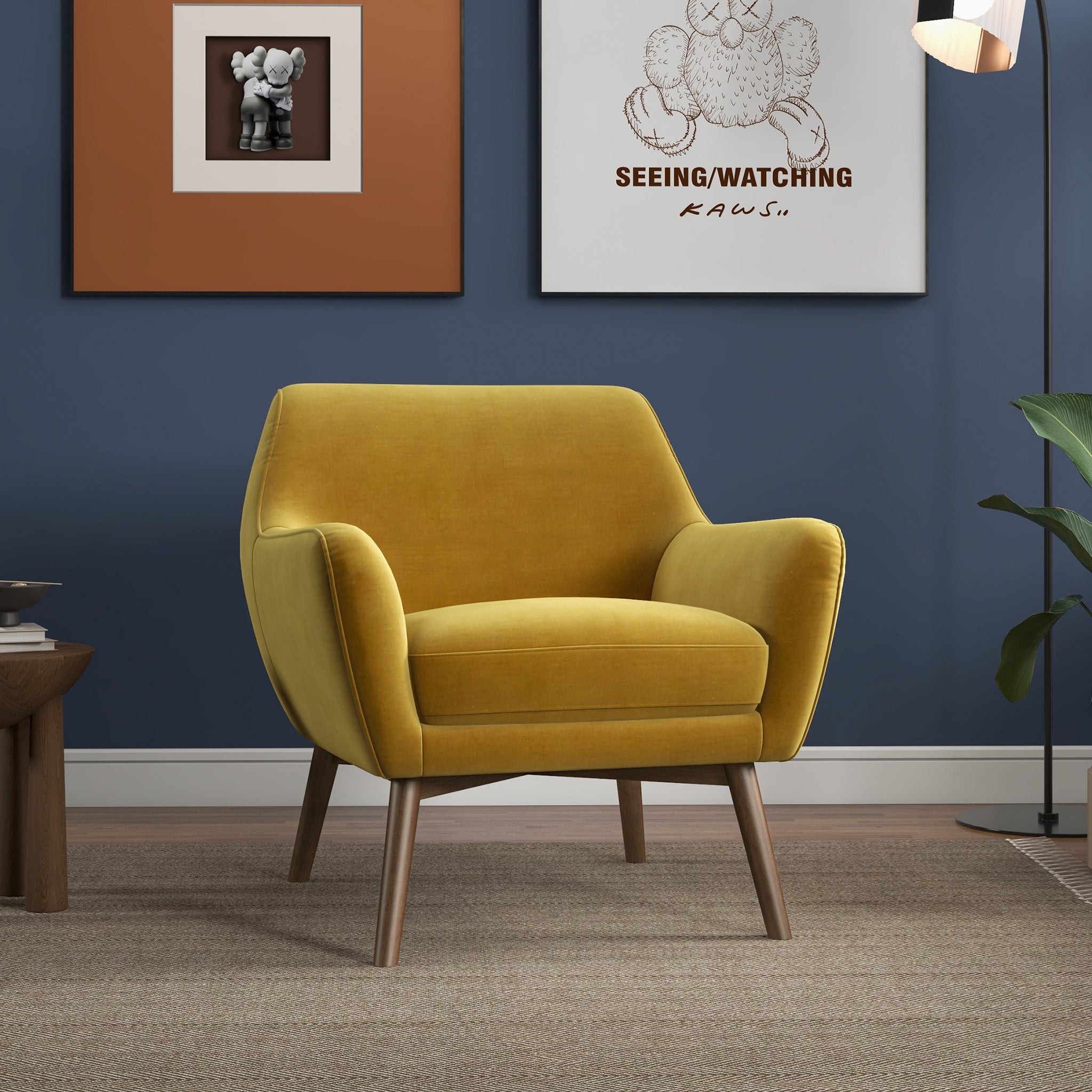 Penny Gold Velvet Armchair - MidinMod