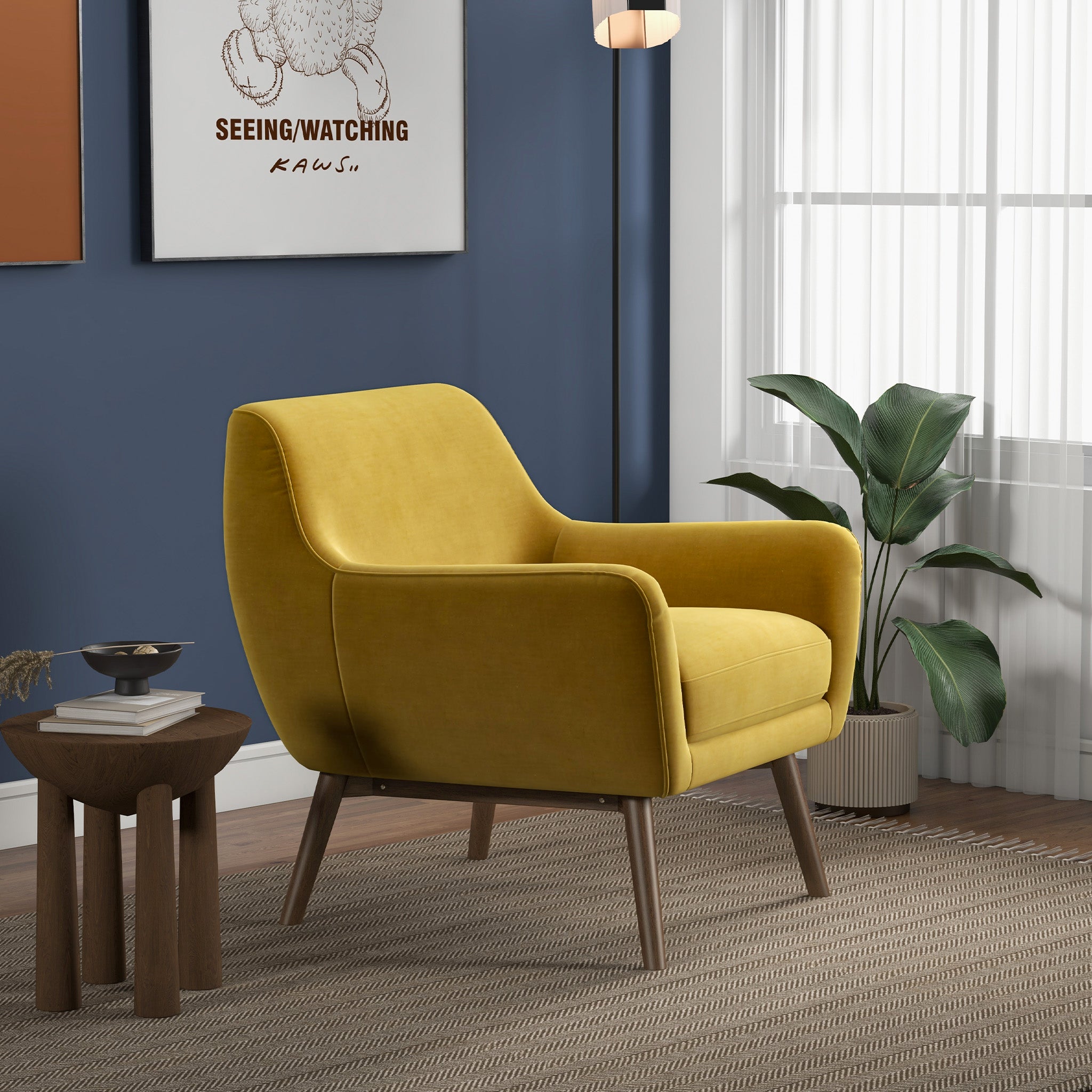 Penny Gold Velvet Armchair - MidinMod