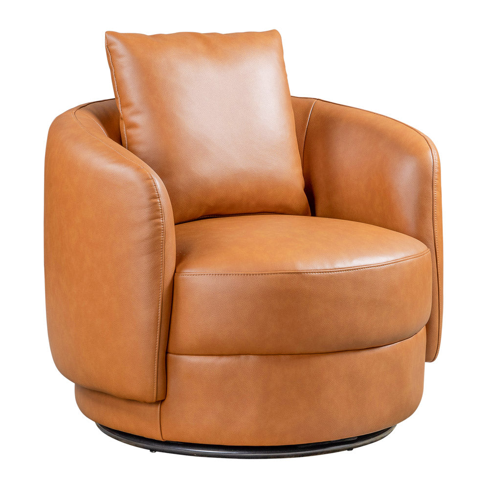 Perth Cognac Leather Swivel Chair