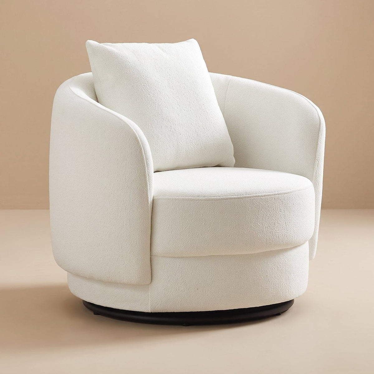 Perth Beige Boucle Lounge Chair - MidinMod