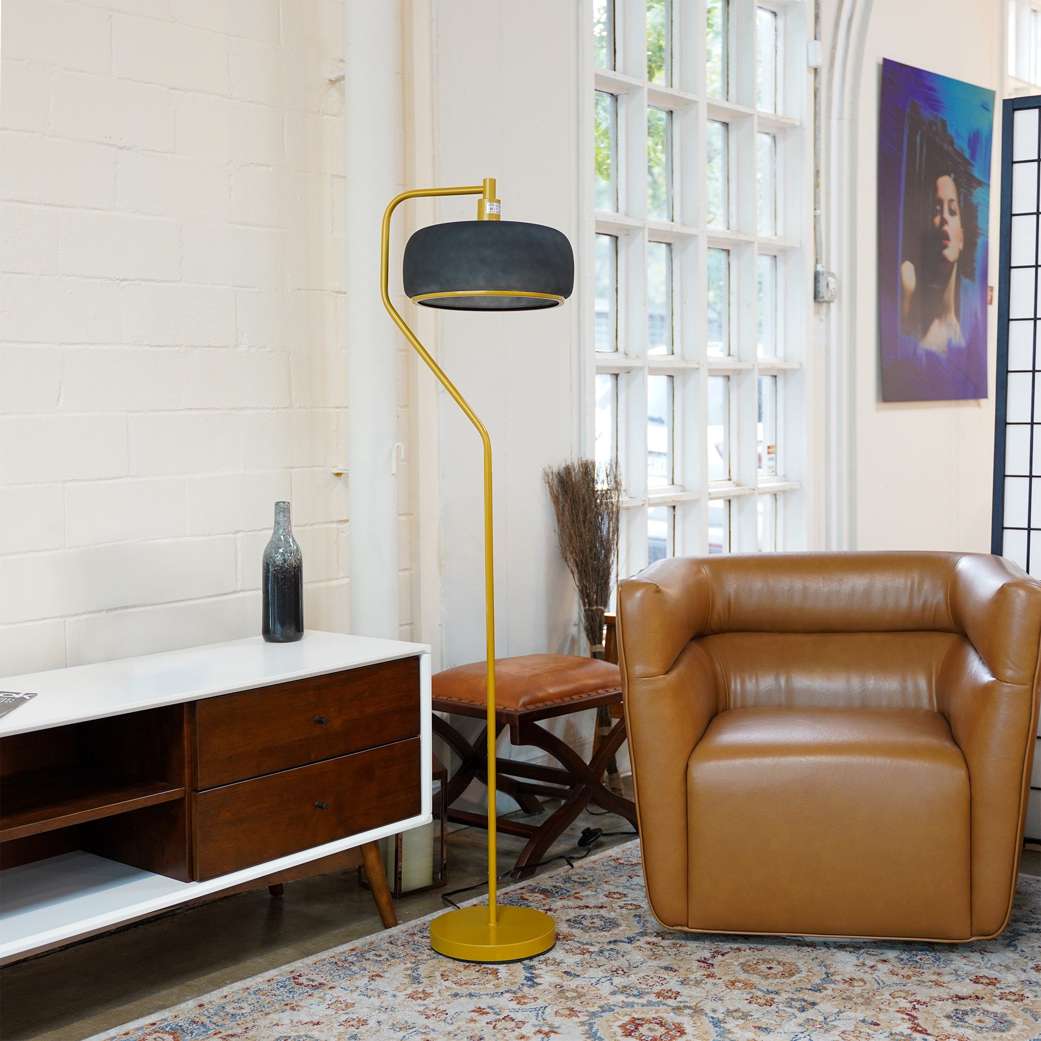 Photon Floor Lamp - Black Sprayed - Gold