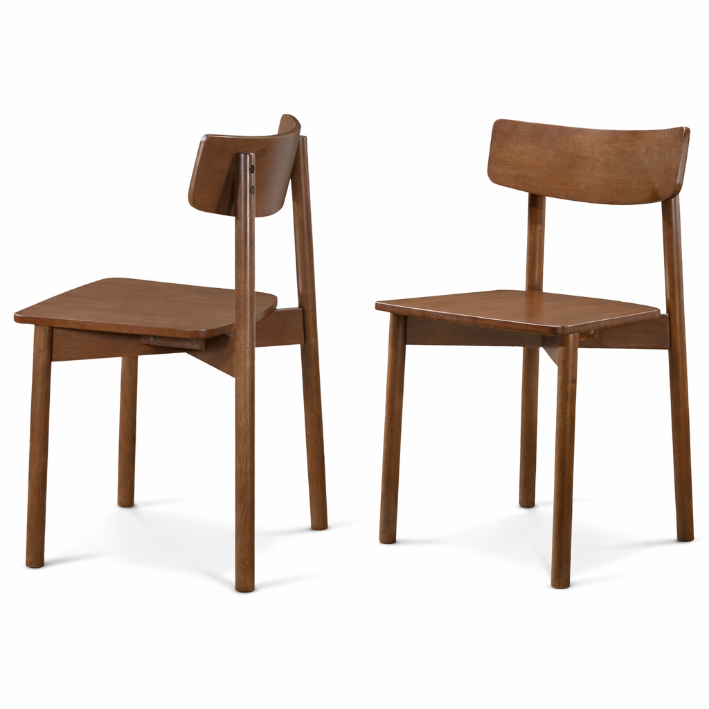 Piper Contemporary Solid Wood Walnut Dining Chairs | MidinMod