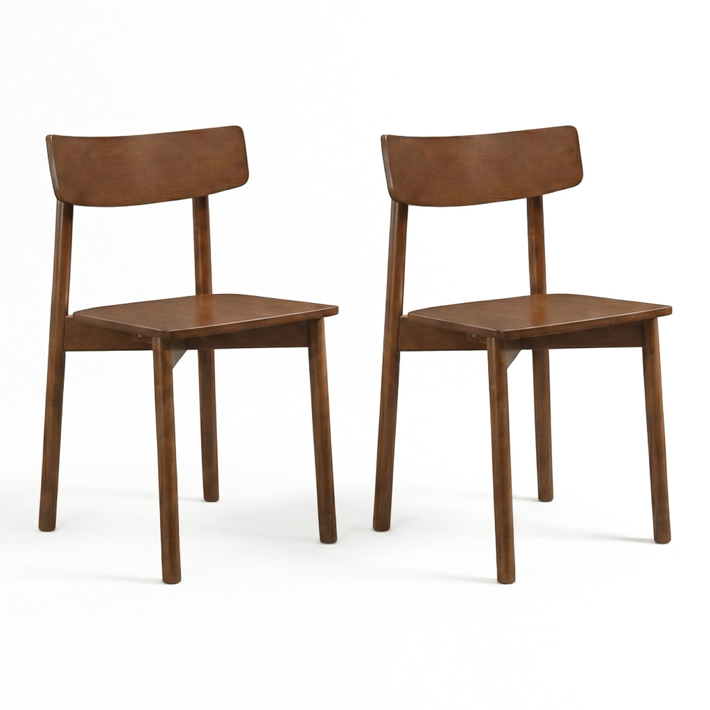 Piper Contemporary Solid Wood Walnut Dining Chairs | MidinMod