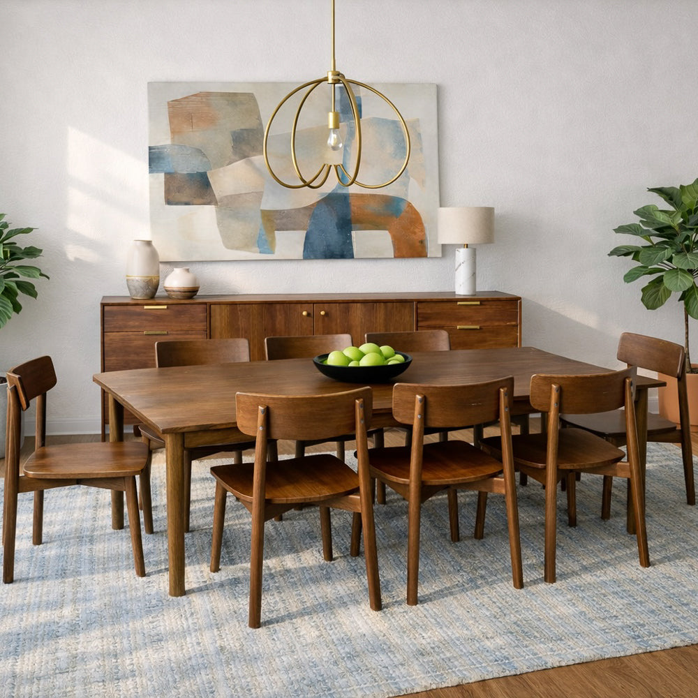 Piper Contemporary Solid Wood Walnut Dining Chairs | MidinMod
