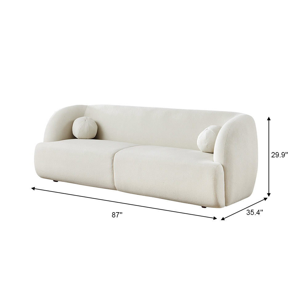 Quinn Pink Boucle Sofa - MidinMod