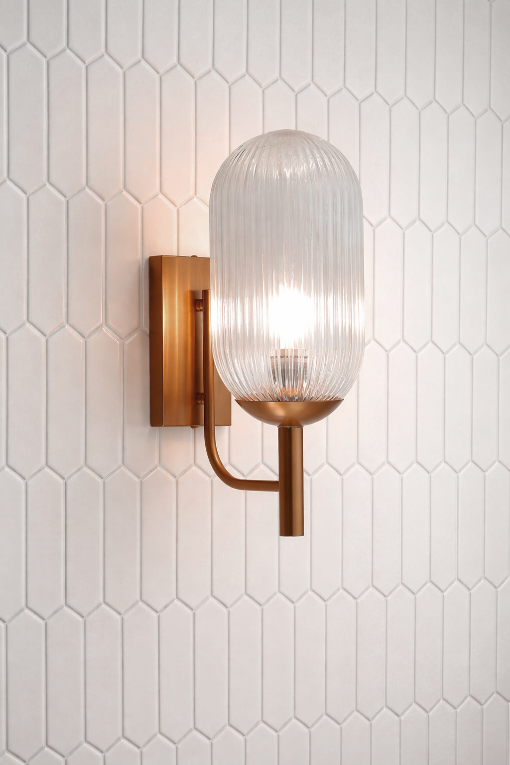 Ray Wall Lamp | Bronze Finish & Arched Ribbed Glass | MidinMod
