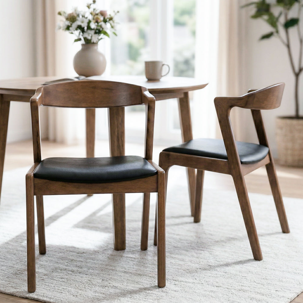 Reggie Modern Black Vegan Leather Dining Chair | MidinMod