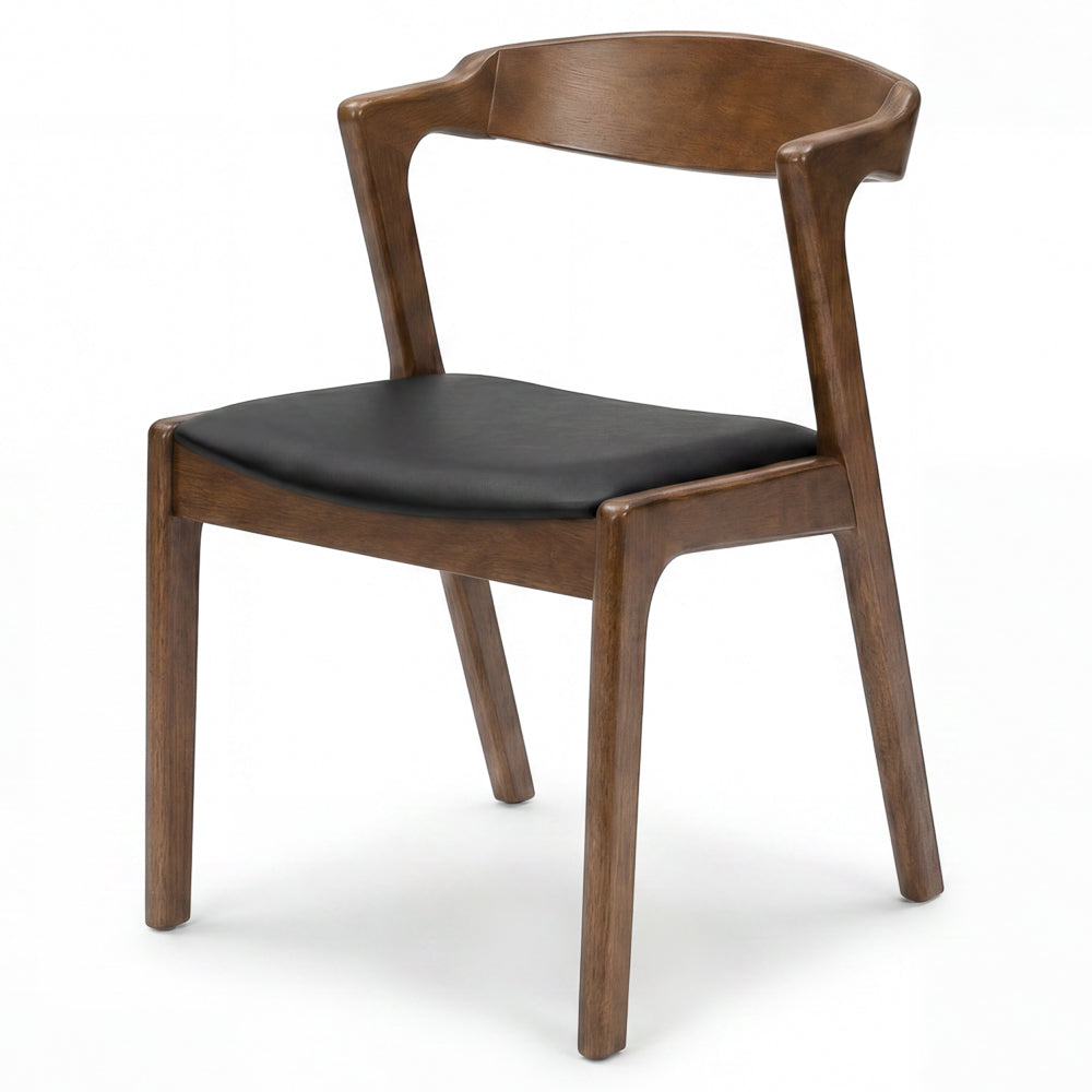 Reggie Modern Black Vegan Leather Dining Chair | MidinMod