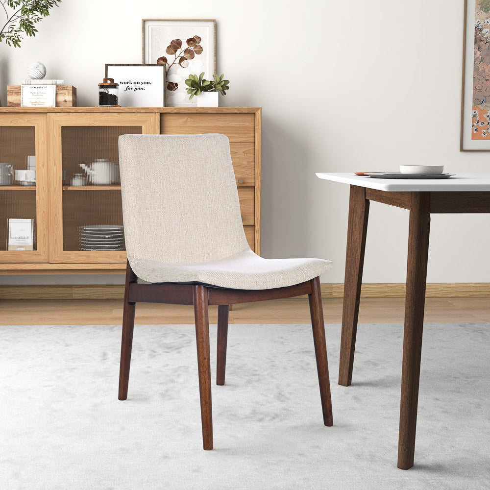 Rouka Beige Fabric Dining Chair - MidinMod
