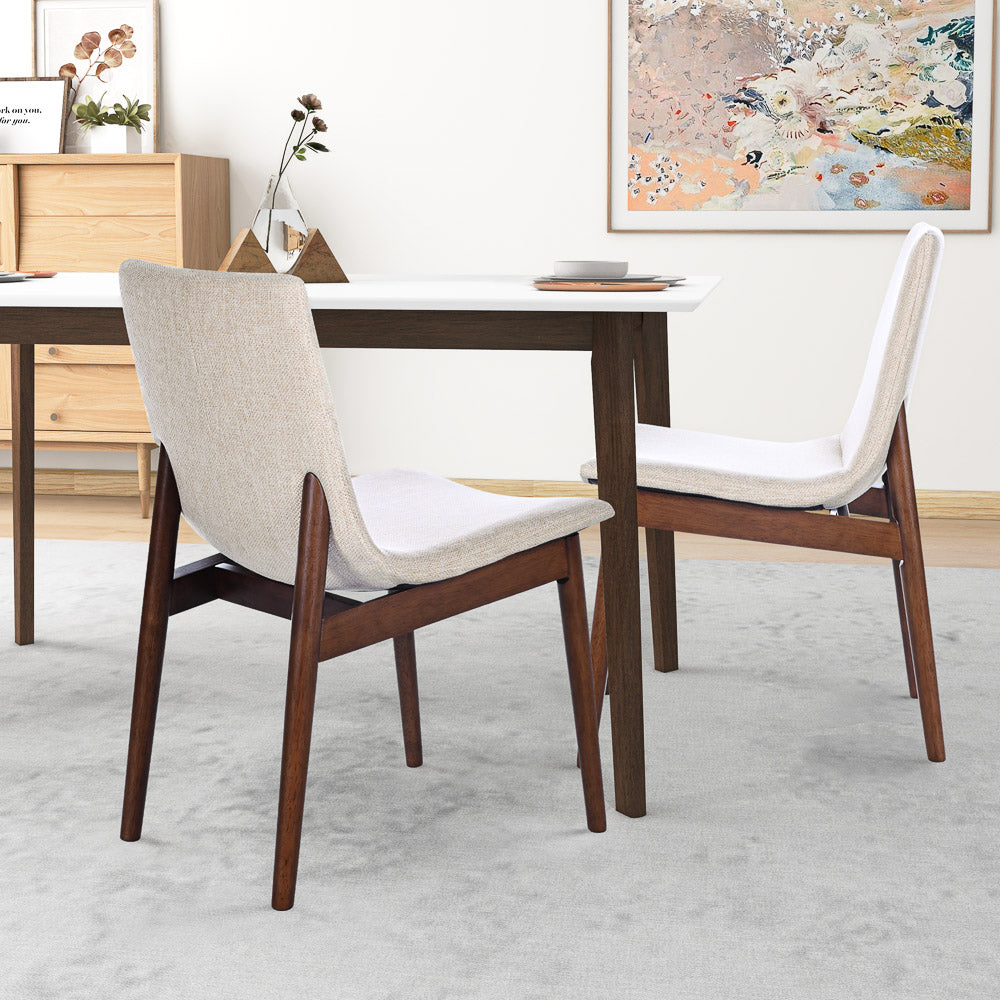 Rouka Beige Fabric Dining Chair - MidinMod