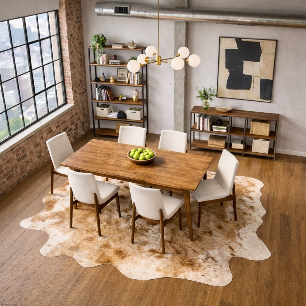 Rouka Modern Beige Fabric Dining Chair Set | Danish-Inspired Elegance | MidinMod