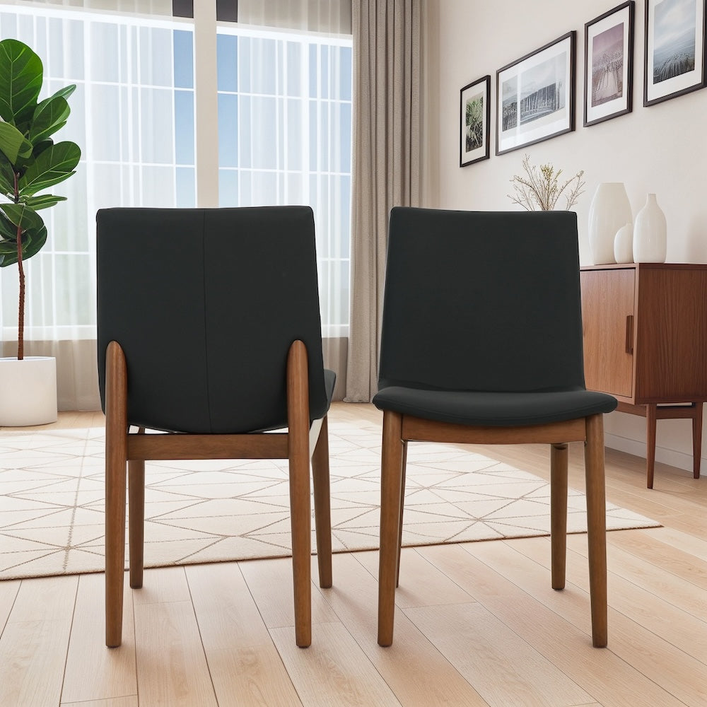 Rouka Mid-Century Modern Vegan Leather Dining Chair - MidinMod