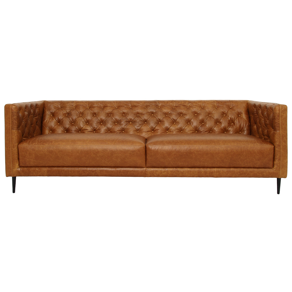 Rowland Waxy Cognac Leather Sofa - MidinMod