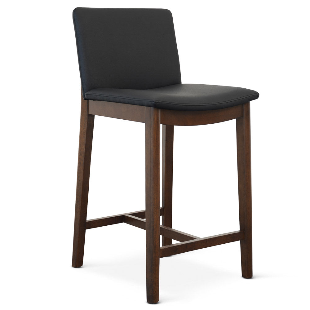 Sheldon Black Leather Counter Chair - MidinMod