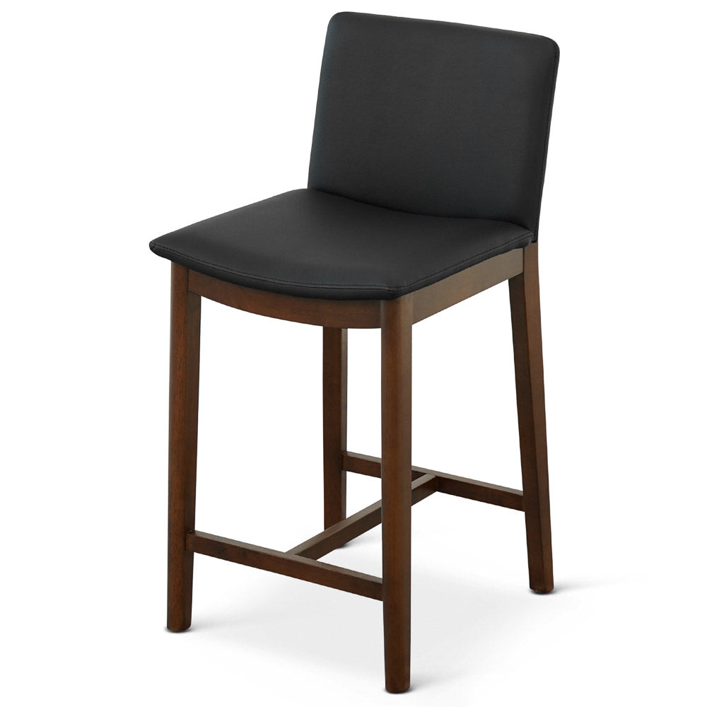 Sheldon Black Leather Counter Chair - MidinMod