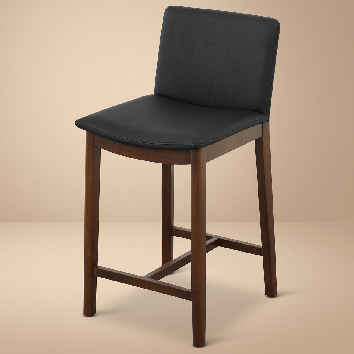 Sheldon Black Leather Counter Chair - MidinMod