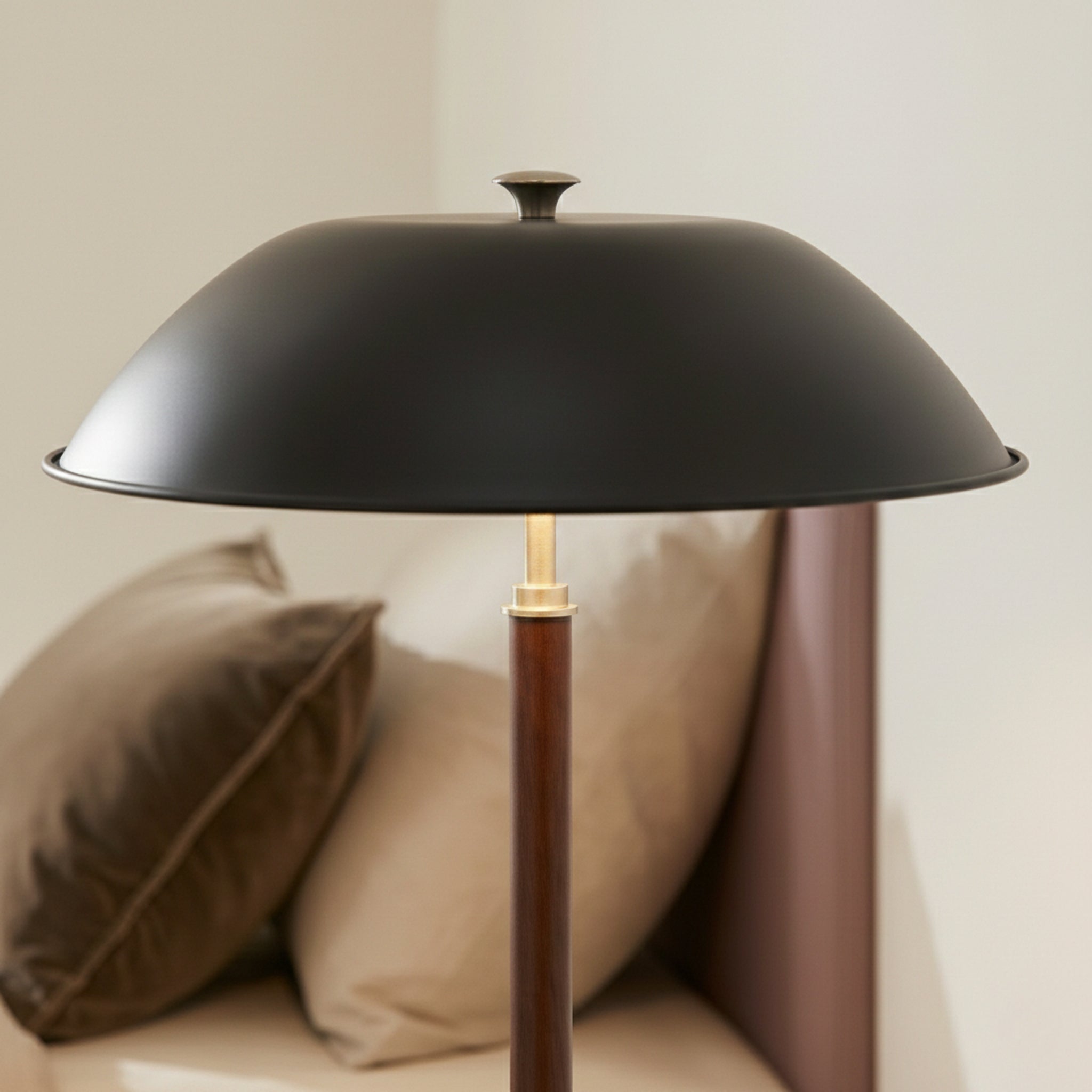 Sirius Black Umbrella Table Lamp with Walnut Wood Base | MidinMod