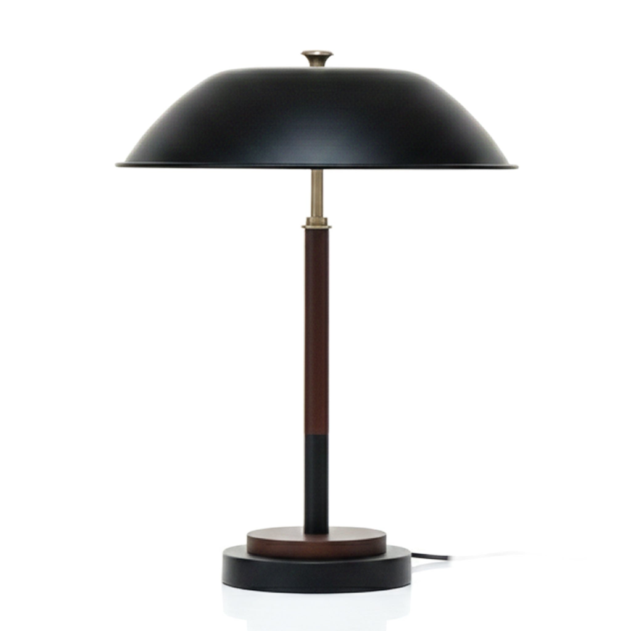 Sirius Black Umbrella Table Lamp with Walnut Wood Base | MidinMod