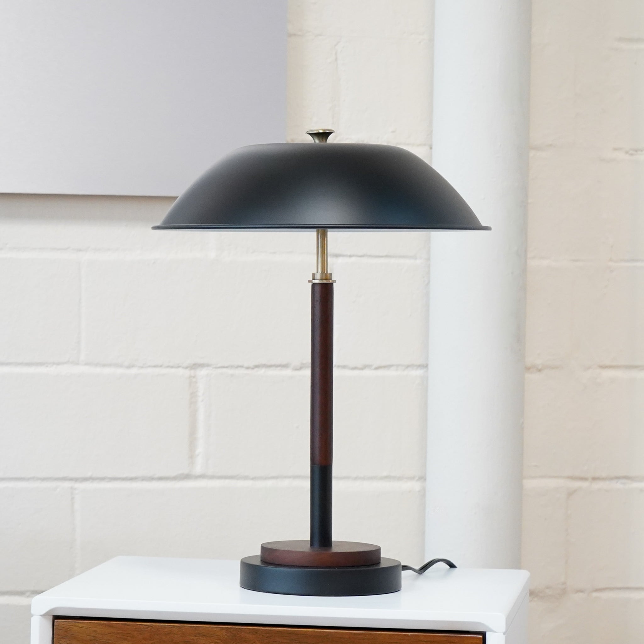 Sirius Black Umbrella Shaped Table Lamp - Walnut - Bronze