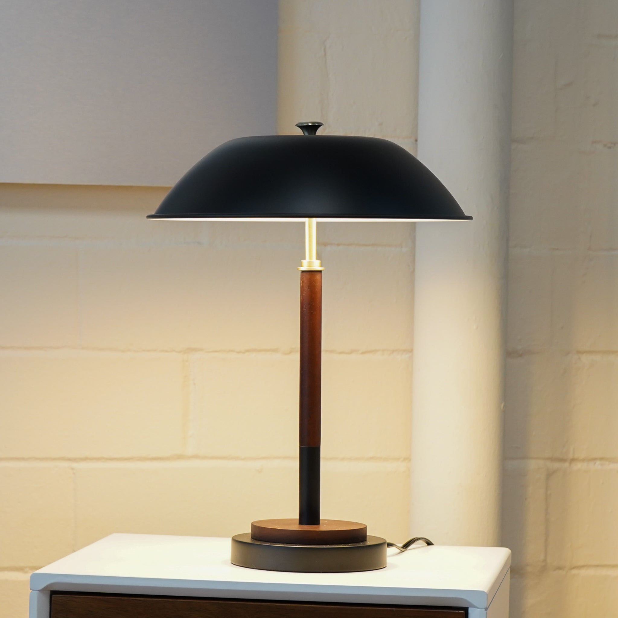Sirius Black Umbrella Shaped Table Lamp - Walnut - Bronze