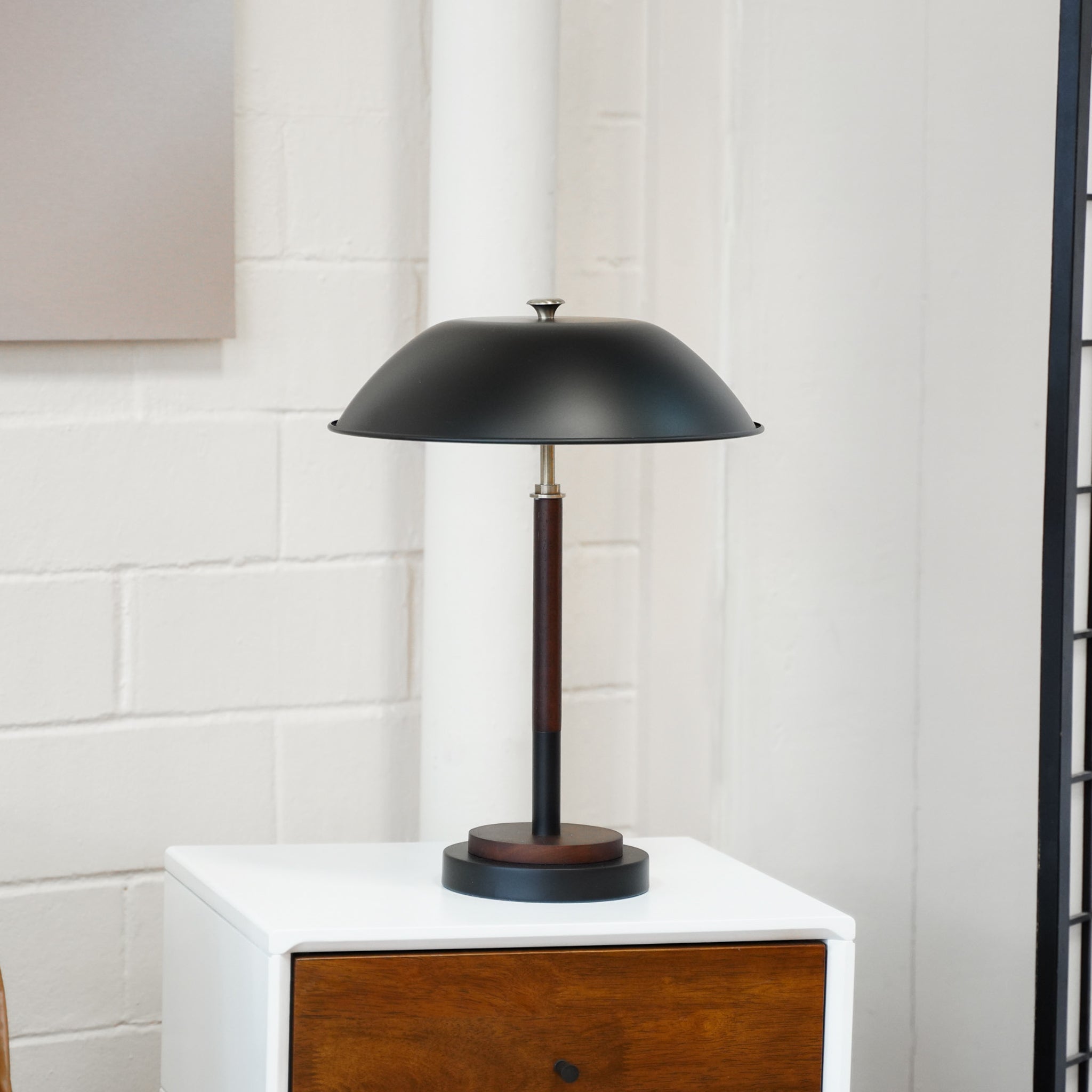 Sirius Black Umbrella Shaped Table Lamp - Walnut - Bronze
