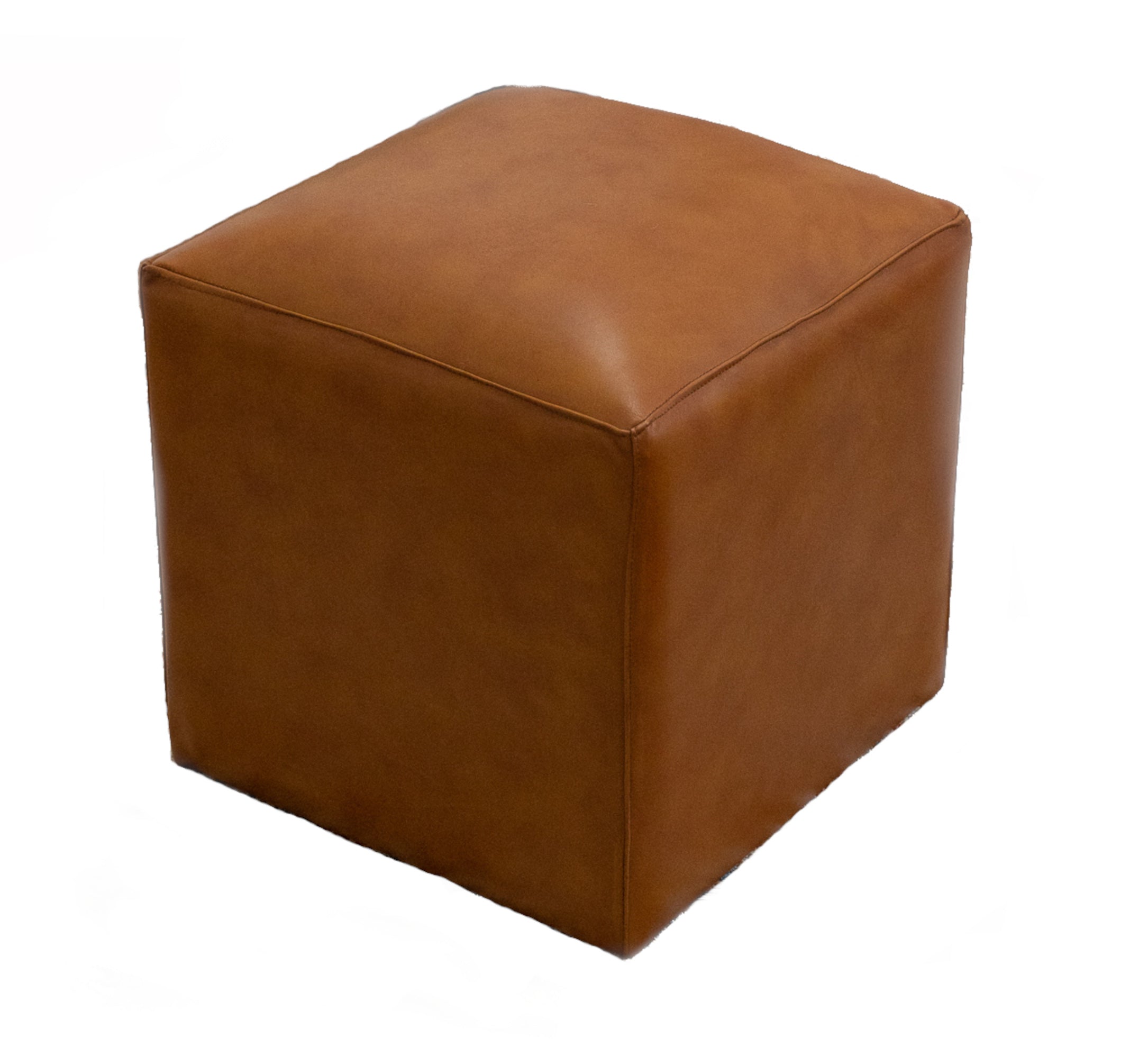 Sislo Tan Leather Ottoman - Mid In Mod