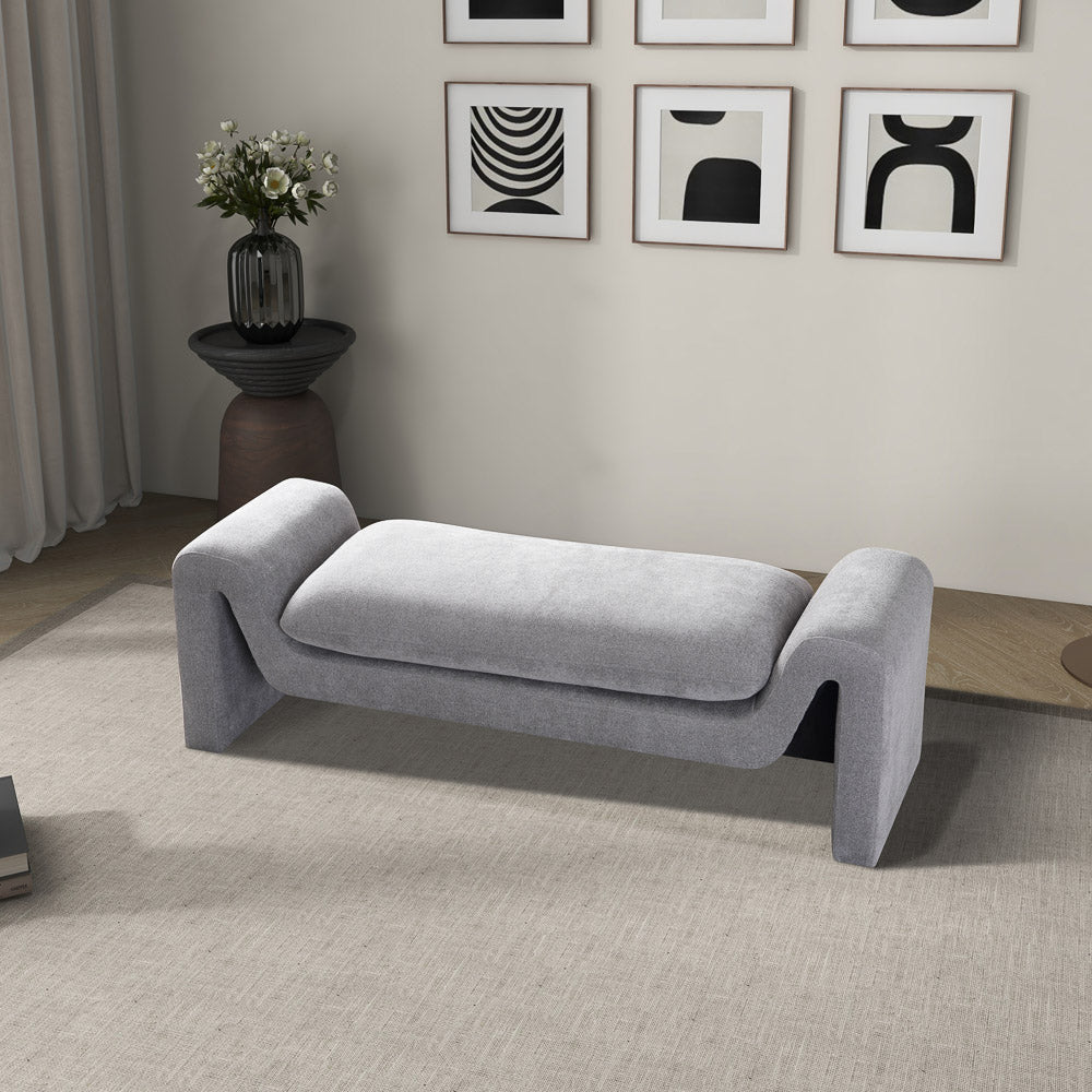 Sorin Grey Boucle Bench