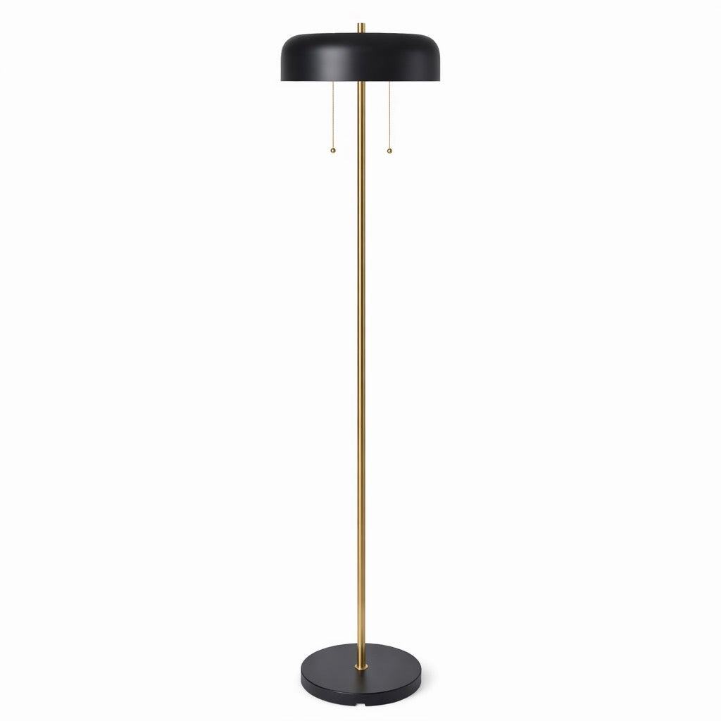 Spark Contemporary Floor Lamp with Dual-Tone Black and White Shade | MidinMod