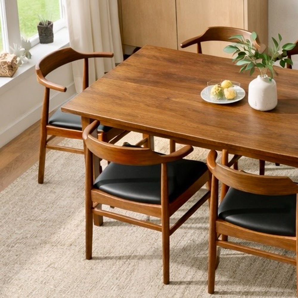 Sterling Modern Black Vegan Leather Dining Chair Set | Scandinavian Design | MidinMod